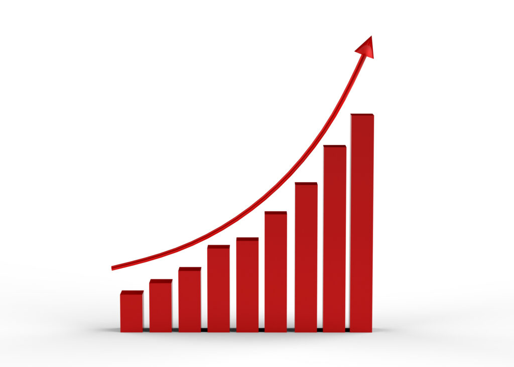 Growth chart showing upward trend with Custom Designs Avenue web development services